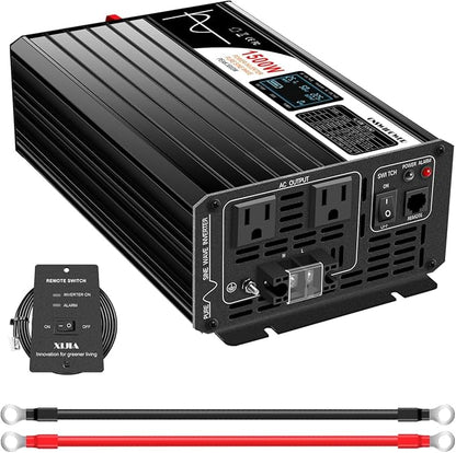 Xijia 1500W Pure Sine Wave LCD-Display DC 24V Inverter AC 120V 60HZ Solar by XIJIA