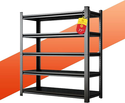 5-Tier Heavy Duty Metal Shelving Unit, 2500LBS Capacity Garage Storage Shelf by HYMNXEMO