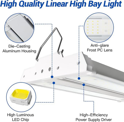 JTT LED Linear Shop Lights 150W, 21000LM 360° Adjustable Led High Bay Lights - Image 2