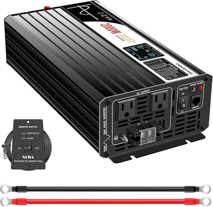 Xijia 2000W Pure Sine Wave dc to ac Inverter Remote Switch DC 24V to AC 120V by XIJIA