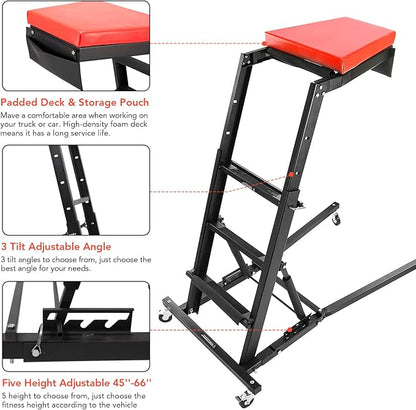 400lbs Foldable High Top Automotive Engine Creeper - Image 6