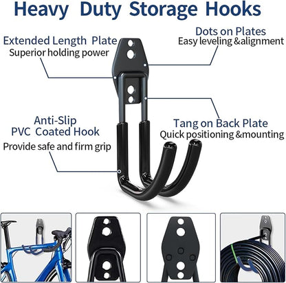 3-H Garden Hose Holder Wall Mount 4 Pack, Solid Steel Hose Hanger, Water Hose - Image 3