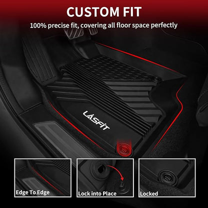 LASFIT Floor Mats for Acura RDX All Weather Floor Liner TPE Custom Fit 1st & - Image 2