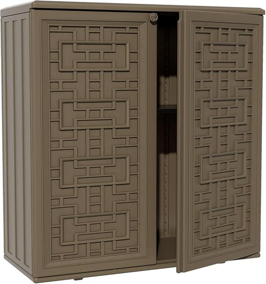 ZZM HDPE Outdoor Storage Shed, Outdoor Plastic Storage Cabinet, Horizontal by ZZM