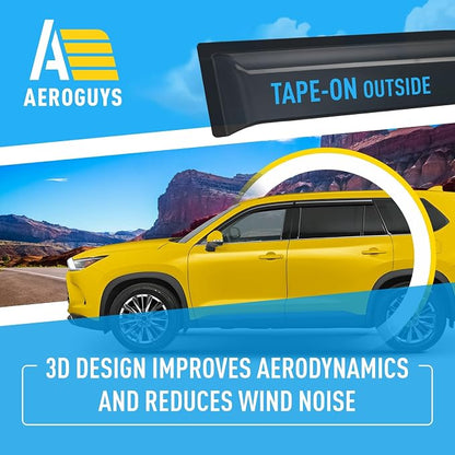 Extra Durable Window Deflectors Tape-On Window Visors Rain Guards Fit - Image 5