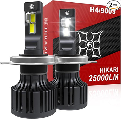 Hikari 2025 25000LM H4 9003 Dual Beam LED Bulbs, Fog Light, 45W Upgraded Core by HIKARI
