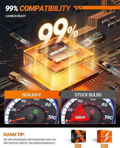 SEALIGHT X4I H7 Bulbs, 55000LM Super Bright H 7 Fog Bulbs - Image 7