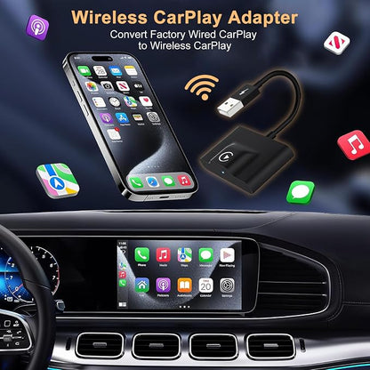 XHU Wireless CarPlay Adapter for Apple CarPlay Wireless Adapter 2025 Upgraded - Image 3