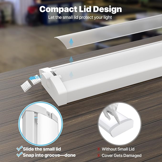 HYPERLITE 60W LED Wraparound Light 4 feet, 6600LM LED Shop Lights Fixture - Image 2