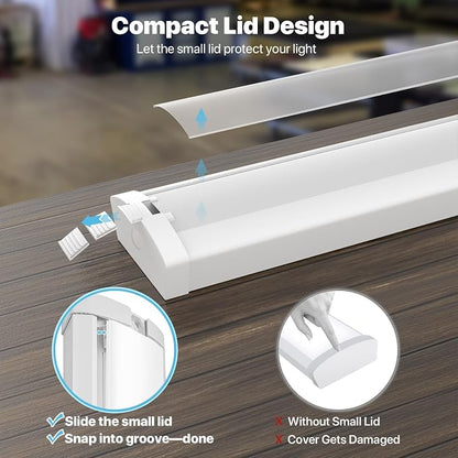 HYPERLITE 60W LED Wraparound Light 4 feet, 6600LM LED Shop Lights Fixture - Image 2