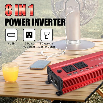 HITRENDS 900W Car Power Inverter 12V to 110V, DC to AC Converter - Image 7