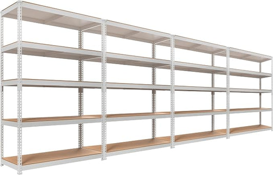 HOMEDANT White 5 Tier Laminated Boltless Heavy Duty Garage Storage Adjustable by TheBestOrganizingSolution