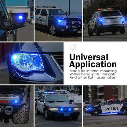 Xprite Blue LED Hideaway Strobe Police Lights Kit, 20 Flashing w/Control Panel - Image 5