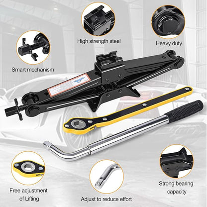 Car Jack Kit Scissor Jack for Car 2.5 Ton Tire Jack Tool Kit Universal Car - Image 5