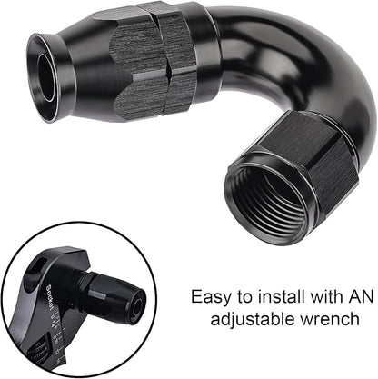 EVIL ENERGY 12AN 150 Degree PTFE One Piece Full Flow End Hose Fitting Aluminum - Image 6