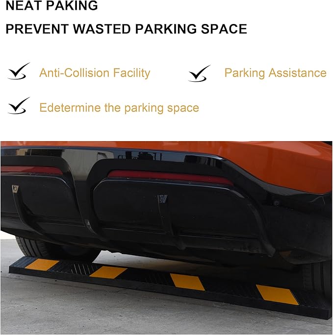 OrangeStar 72" Rubber Parking Curb, Heavy Duty Garage Floor Wheel Stopper - Image 4