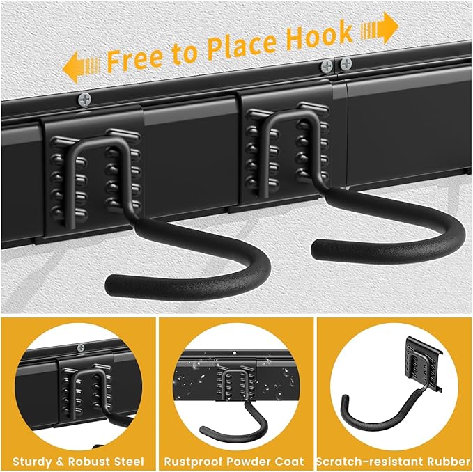 Bike Storage Rack 64Inch for 6 Bikes + 5 Helmets, Heavy Duty Bike Hangers for - Image 4