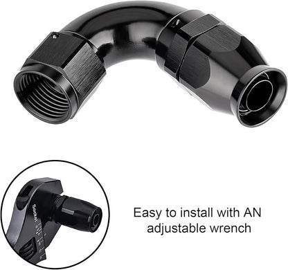 EVIL ENERGY 8AN 120 Degree PTFE One Piece Full Flow End Hose Fitting Aluminum - Image 6