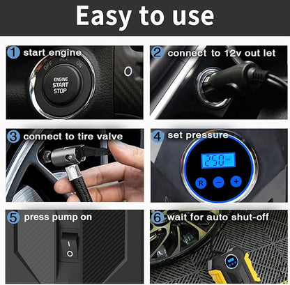 Digital Air Compressor for Car Auto Pump Portable Tire Inflator - Image 6