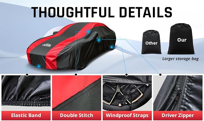 Sedan Car Cover Waterproof All Weather Protection - Image 4
