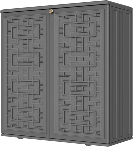 Storage Box Outdoor Caninet, Resin Indoor Storage Box Waterproof Outdoor by Mrosaa