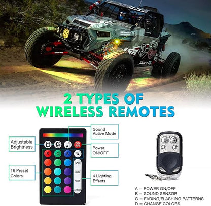 Xprite RGB Bluetooth Rock Lights Kit, w/RF Remote Controller - Image 4