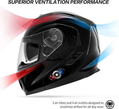 Motorcycle Helmet Bluetooth 5.0 Integrated New EPS FreedConn BM2-S Modular Flip - Image 6