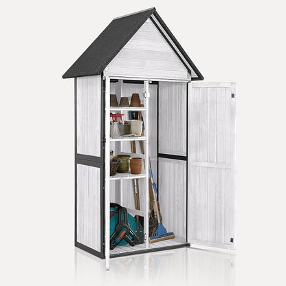 Outdoor Storage Shed with Floor and Waterproof Roof by MEDEHOO