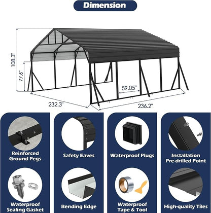 Xilingol Metal Carport, Heavy Duty Carport Canopy - Image 6