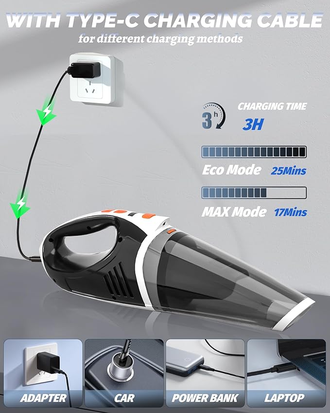 BRL Handheld Vacuum Cordless Car Vacuum Cleaner Rechargeable - Image 6