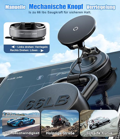 15W Wireless Charger Magnetic Car Phone Holder 360° Adjustable & Foldable Car - Image 4