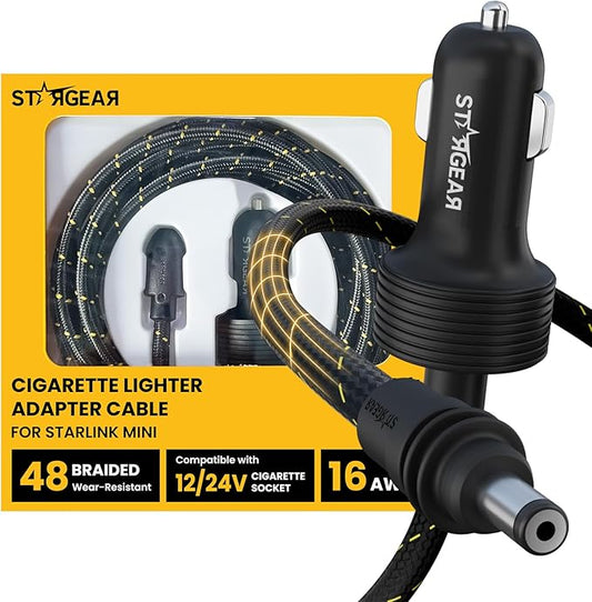 Starlink Mini Cable 12V Power Cable 3M/10FT, Braided Wear-Resistant Starlink by STARGEAR