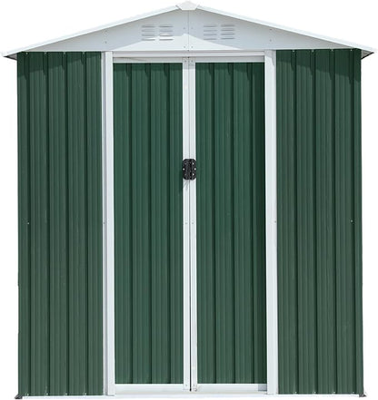 6x4 FT Outdoor Metal Storage Shed, Waterproof Outside Garden Sheds w/Lockable - Image 7