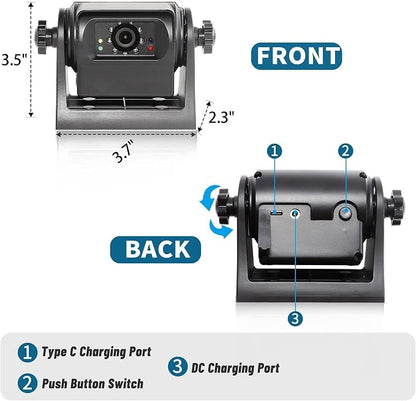 EWAY Wireless WiFi Magnetic Hitch Backup Camera 1080P HD Rechargeable Battery - Image 9
