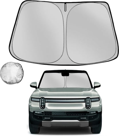 Windshield Sun Shade for 2022-2025 Rivian R1S Foldable Sun Sunshade for Car by Fonowka