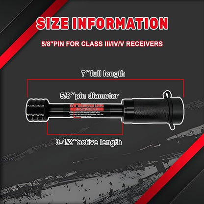 TYT Trailer Hitch Lock – 5/8" Dia, 3-1/2" Long Pin, Fits Class III/IV/V Hitches - Image 5