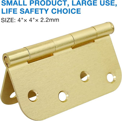 18 Pack 4 In Exterior Door Hinges Outdoor Brushed Brass Door Hinges Satin Gold - Image 2