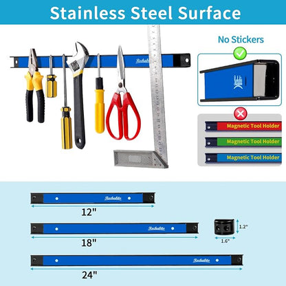 4 Pieces 24" Magnetic Tool Holder Strip, Metal Tool Organizer Rack - Image 4