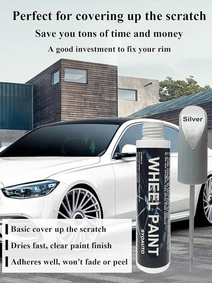SYOAUTO Silver Rim Touch Up Paint Rim Scratch Repair Pen Wheel Touch Up Paint - Image 7