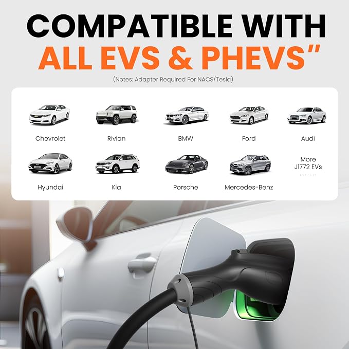 Level 2 EV Charger, 48 Amp 240V Hardwired Fast Charging, Smart WiFi Control - Image 2