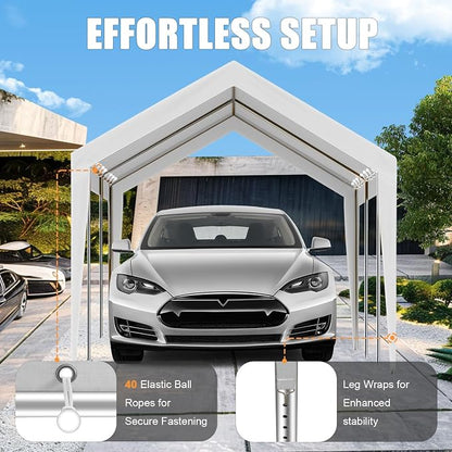 10'x20' Canopy Replacement Cover, Beefull Carport Replacement Canopy - Image 2