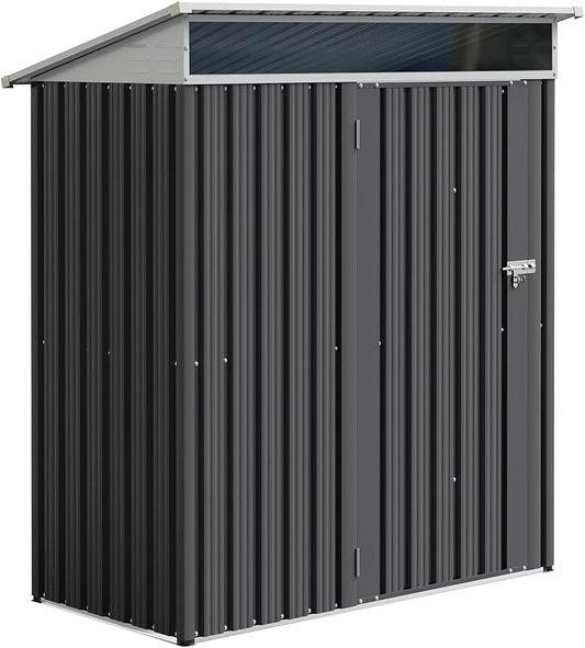 JYQAQA 5x3 FT Outdoor Garden Storage Shed, Waterproof Metal Garden Sheds by JYQAQA