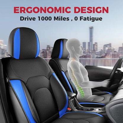 FREESOO Car Seat Covers Full Set, Waterproof Automotive Seat Covers, Leather - Image 3