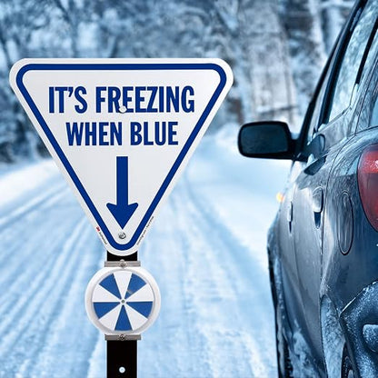 SmartSign It's Freezing When Blue Inverted Triangular Sign - Image 3