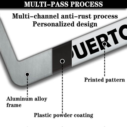 License Plate Holder for Women Multicolor License Plate Frames for Men Boricua - Image 5