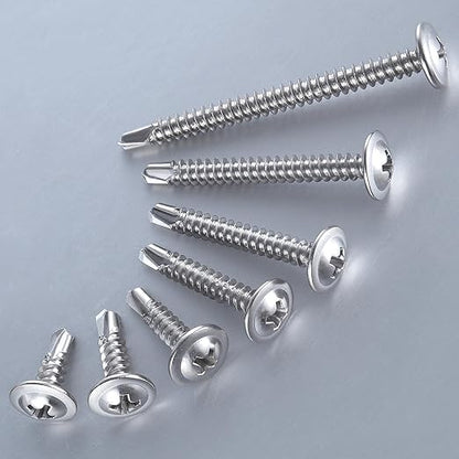 Wensilon（100pcs）#8×2”for Sheet Metal Self-Tapping Screws 410 Stainless Steel - Image 6