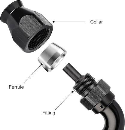EVIL ENERGY 4AN 120 Degree PTFE One Piece Full Flow End Hose Fitting Aluminum - Image 2