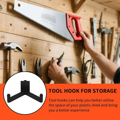 6Pcs Tool Hooks for Storage, ABS Shed Hooks Wall Shed Hanger Garage - Image 6