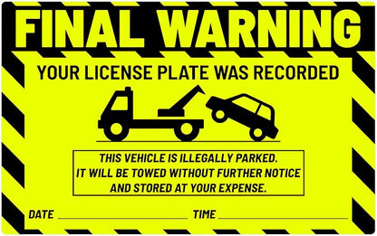 easykart labels 50 Parking Violation Notice Parking Violation Stickers Tow by EasykartLabels