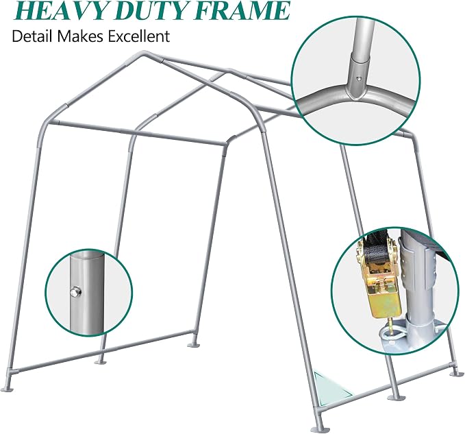8' x 14' Outdoor Storage Shelter Shed- Heavy Duty Storage Tent - Image 5
